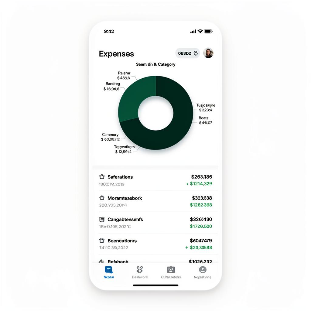 Nexbi AI Expenses screen